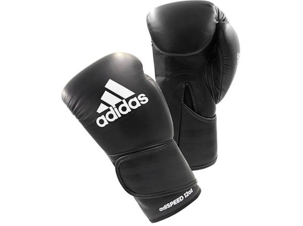 Adidas Boxing Pro Range Adispeed Leather Gloves Velcro Black